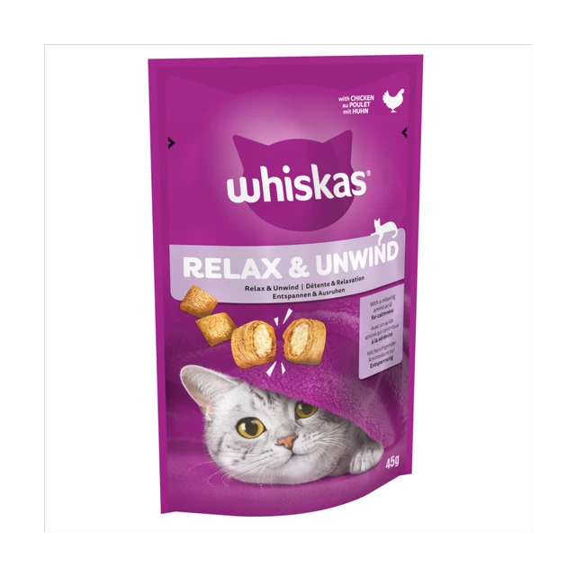 Whiskas Relax & Unwind Adult Cat Treats with Chicken 45g