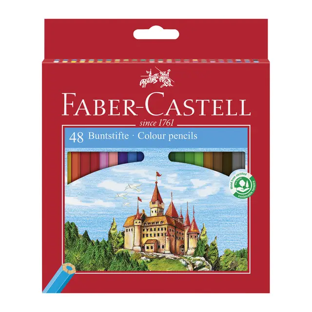 Faber-Castell Classic Colour Pencils, Assorted Colours, Wallet of 48