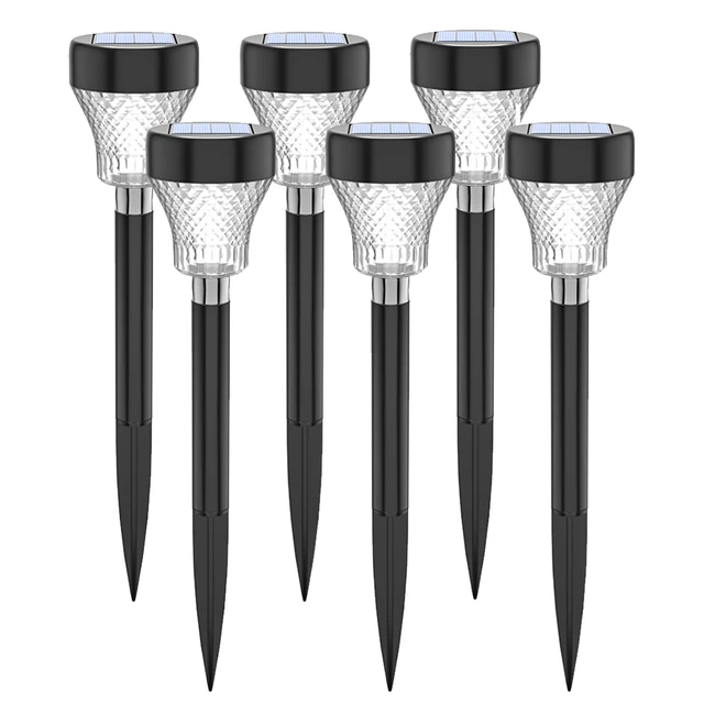 VIVREAL Solar-Powered Waterproof LED Garden Light 6 Packs Color-Changing Flower Pattern Outdoor Decoration Lamp White Plastic TYD-003, New Year Sale , Top gift picks