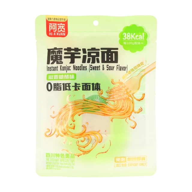 Baijia Nouilles froides de Konjac Ah Foon au poivre, saveur aigre-douce 194 g