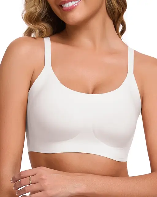ubras Classic Spaghetti Strap Bralette Smart Size -, Couple Gift Perfect Gift for woman, Thin Strap Lingerie - White-M, Suitable for Any Season