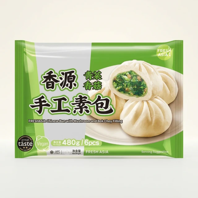 Freshasia Brioches vapeur aux légumes et aux champignons - 480 g