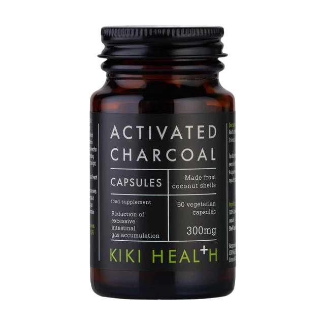 KIKI Health Activated Charcoal Capsules 300 mg Vegan - 50 Capsules