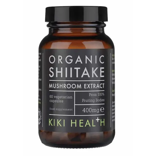 KIKI Health Shiitake Mushroom Extract Capsules 400 mg Vegan - 60 Capsules