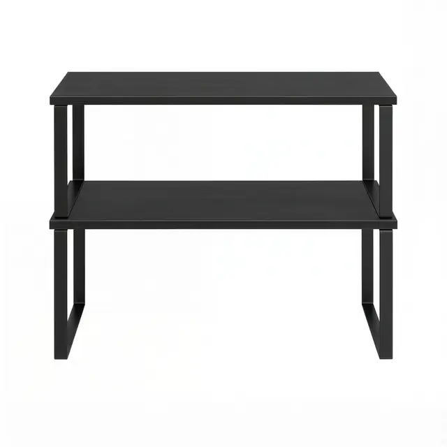 SONGMICSHOME Gewürzregal, 2er Set Küchenregal, Küchenaufbewahrung, stapelbar, schwarz