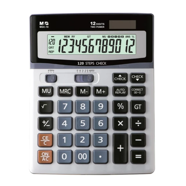 M&G 12 Digit Check & Correct Calculator 120 Steps