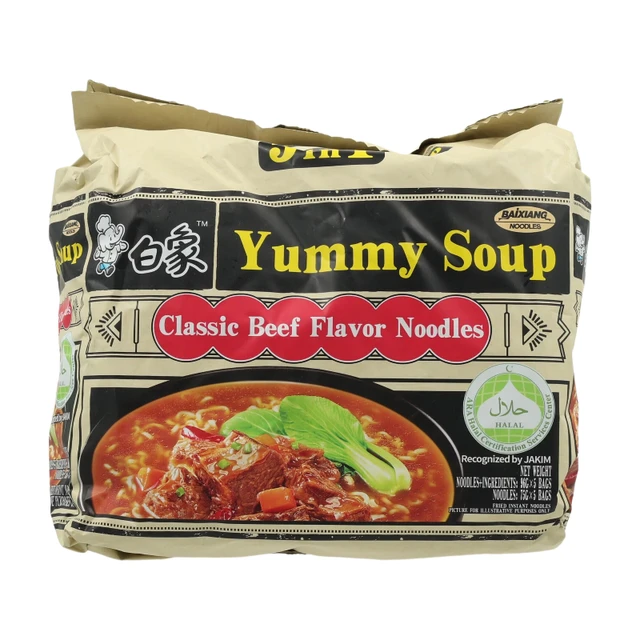 Bai Xiang, nouilles classiques au bœuf délicieuses, 97g x 5