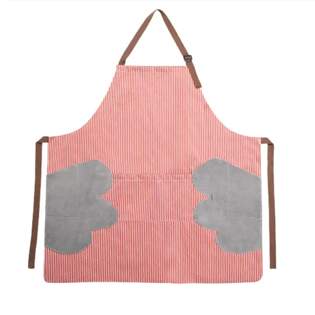 Maxcook Schürze, von Hand abwischbar, verdickter Stoff, Küchenschürze, Antifouling, öl- und wasserdicht, Heimschürze, Rot