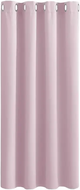 PONY DANCE Eyelet Thermal Curtains, W 52 x L 54 inches, 1 Panel, Light Pink