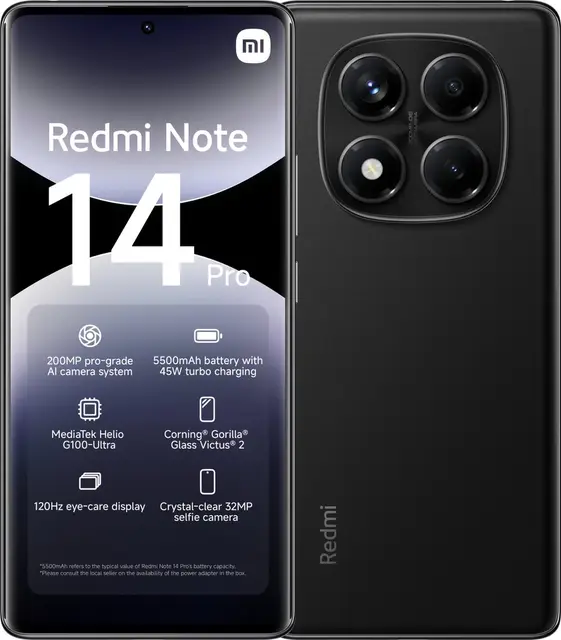 Redmi Note 14 Pro Middernachtzwart 8GB+256GB