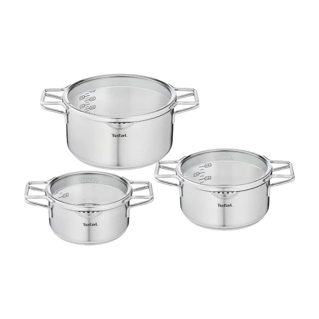 Tefal Nordica - Pannenset - 3-delig - Inductie - RVS - Geschikt voor alle warmtebronnen
