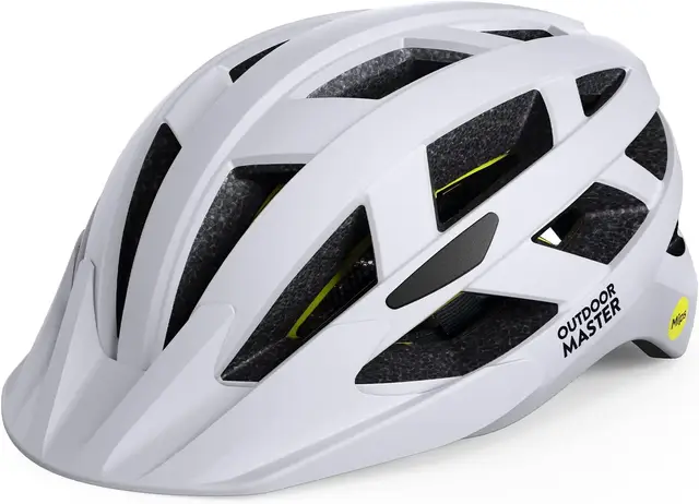 OutdoorMaster MIPS Gem I Adults  Recreational Cycling Helmet - Pavement White L