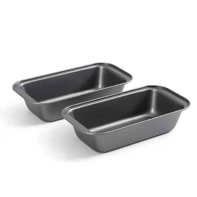 PURECOOK Karbonstahl-Kuchenform-Serie | Grau | 2-teiliges Antihaft-Quadrat-Brotform