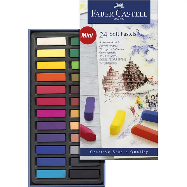 Faber-Castell Creative Studio Half-Stick Soft Pastels, Wallet of 24