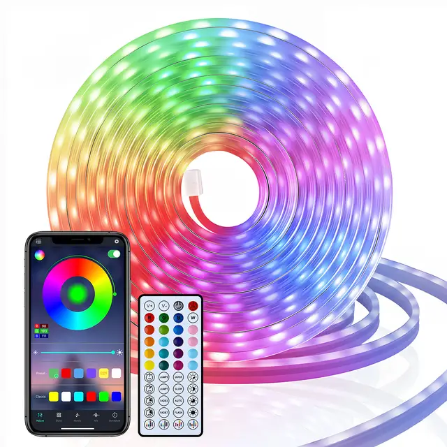 VIVREAL BL-5050-150D-24v-30w Bandes LED RGB souples 24 V avec télécommande - 10 m