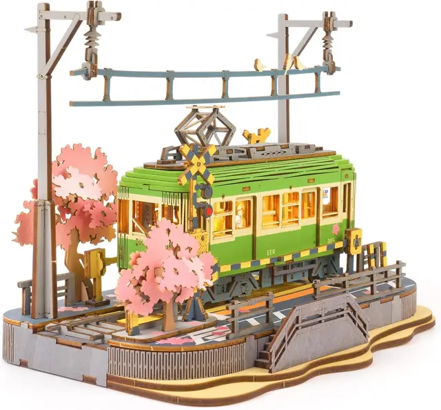 Robotime Rolife Sakura Journey Wooden 3D Puzzle Building Toys ‎23 x 14 x 16.7 cm 1PC