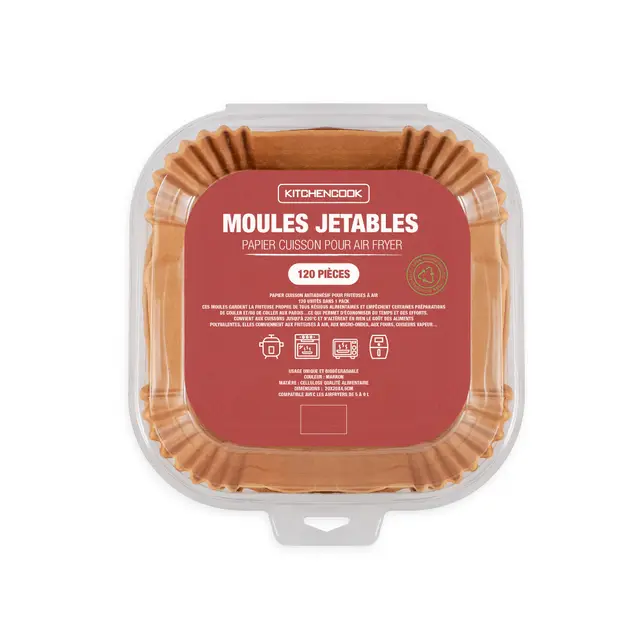 KITCHENCOOK Caissettes en papier jetables pour friteuse sans huile, modèle AIRFRYPAPER20, lot de 120