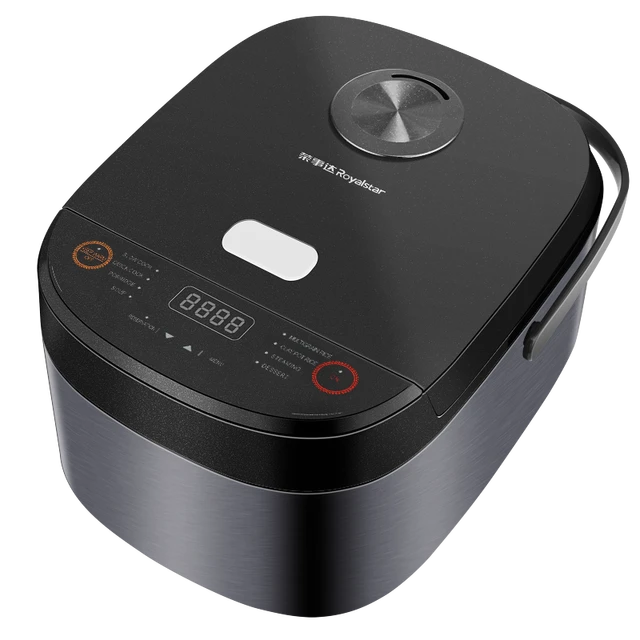 Royalstar Reiskocher 5 l, 8-Funktions-Tastenfeld, intelligente Reservierung, antihaftbeschichteter Innentopf mit Griff, 5 l