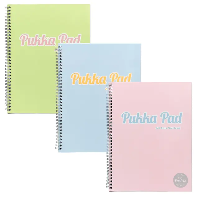 Pukka Pad A4 Pastel Jotta NotePad, Pack of 3