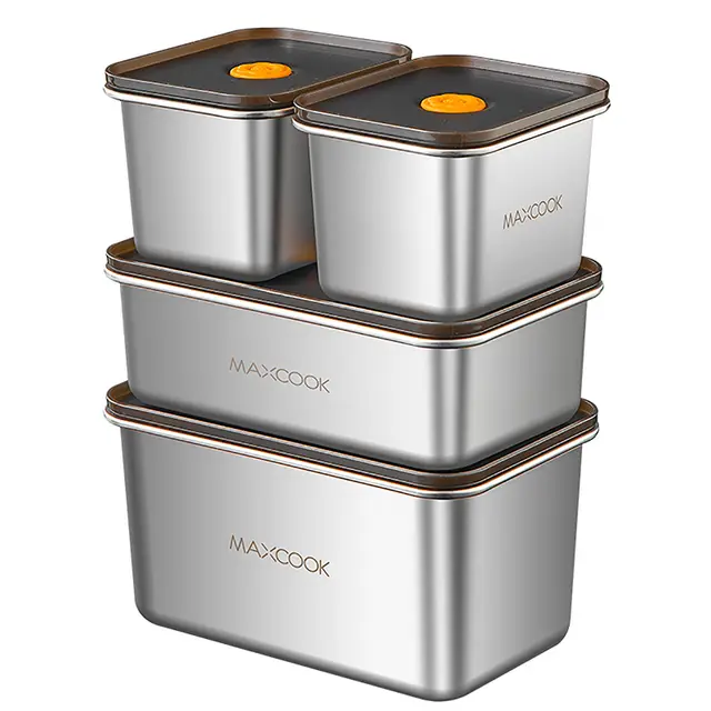 Maxcook Set van 4 stuks 304 RVS Voedselcontainer MCFT1427