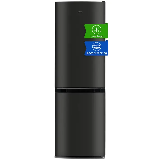 CHiQ koelkast met vriesvak, 157 liter (109+48), Low Frost, hoogte 144 cm, vriesvak 4 sterren, 39 db, omkeerbare deur, 12 jaar garantie op compressor [energieklasse E] FBM157L42