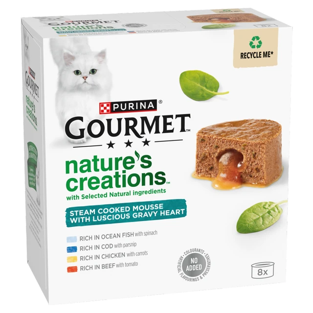 Gourmet Nature's Creations Gravy Heart Wet Cat Food 8x85g