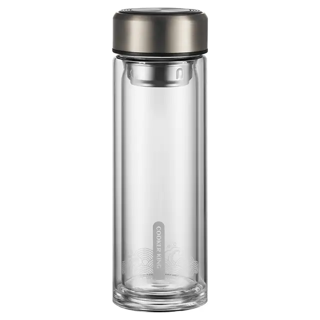 COOKER KING Manga Double Drinking Glass 320ml (Gunmetal Grey)