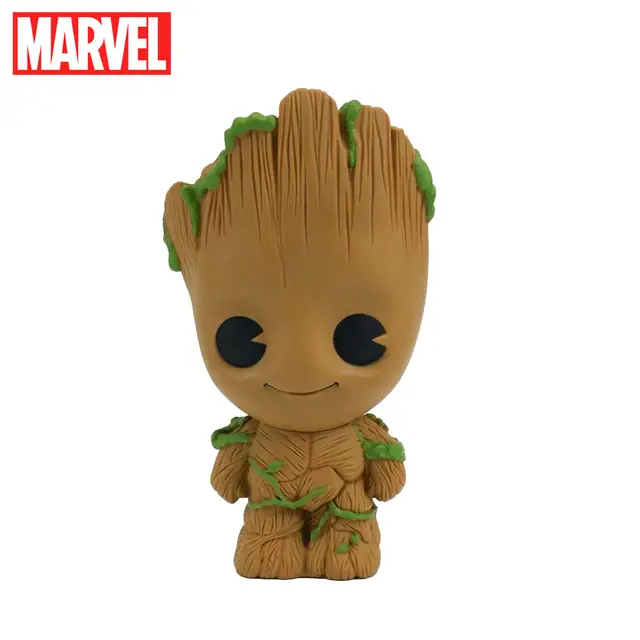 1pc Marvel Groot Piggy Bank Officially Licensed Coin Bank Figurine Money Box Savings Jar Cute Cartoon 3D PVC Stereo Collectible Desktop Organizer Home Decor Waterproof Shatterproof Decorative Gift