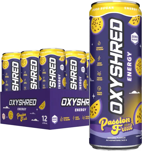 EHPlabs OxyShred Ultra Energy RTD Passionfruit  12 x 355ml