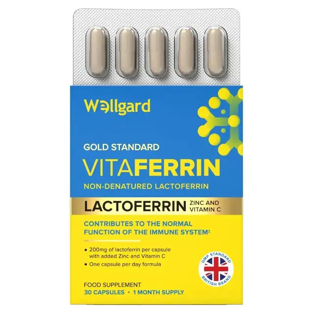 Wellgard Immune Support Capsules with Lactoferrin Zinc and Vitamin C - 30 Capsules
