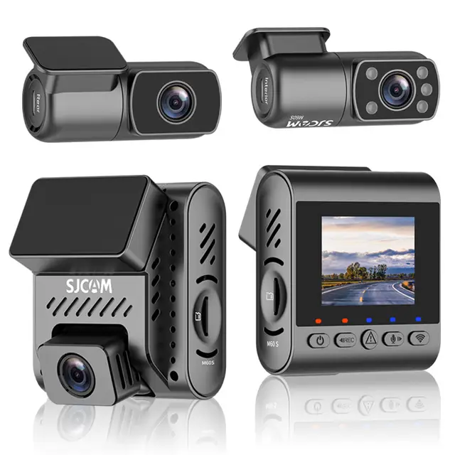 SJCAM M60S 3-Kanal Auto-Dashcam mit 4K Front 2K Heck 1080P Innenraum Aufnahme IMX335 Sensor WDR H.265 G-Sensor und WiFi Parküberwachung
