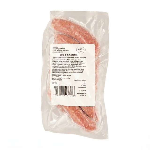 Laweiju Knoflook Gegrilde Worst (Rund) 500g 