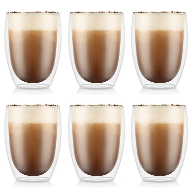 Bodum PAVINA Set of 6 - 350ml Double Walled Thermo Glasses - Medium