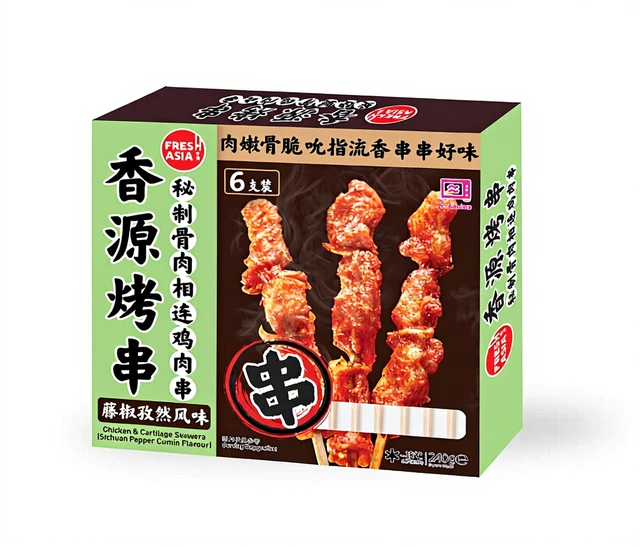 Brochettes de poulet Freshasia avec os, saveur piment et cumin 240g