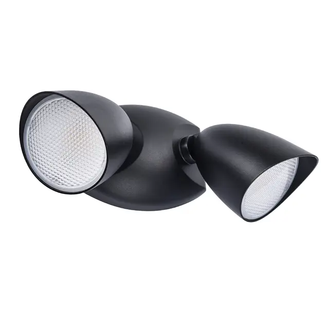 LUTEC 1800Lumen 20Watt Dual-Head Floodlight Outdoor, Full Metal Design, Waterproof Exterior Security Wall Light 4000K for patio, Garden, Yard-Black