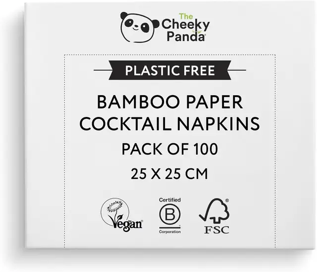 The Cheeky Panda Plastic Free Cocktail Napkins Pack of 100
