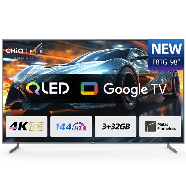 CHiQ U98F8TG - 98 Inch - 4K QLED - 144 Hz - Google Smart TV - Gaming TV