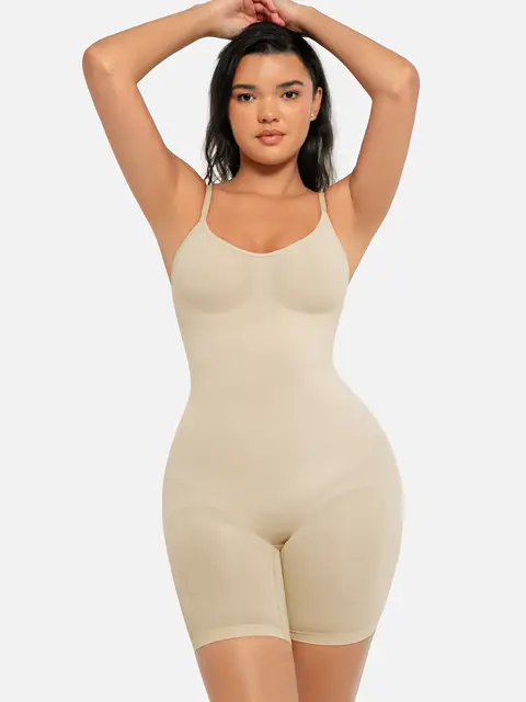 Feelingirl Tummy Control Seamless Mid-Thigh Bodysuit Butt Lifter Shapewear for Women XS/S Dark Skin, Couple Gift Perfect Gift