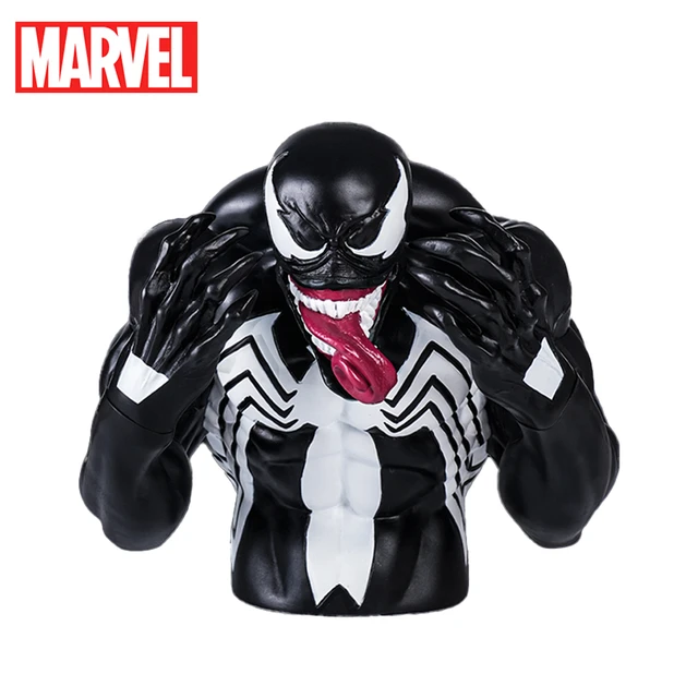 1pc Marvel Venom Piggy Bank Officially Licensed Menacing 3D PVC Stereo Figurine Money Box Coin Bank Waterproof Shatterproof Collectible Desktop Organizer Home Decor Savings Jar