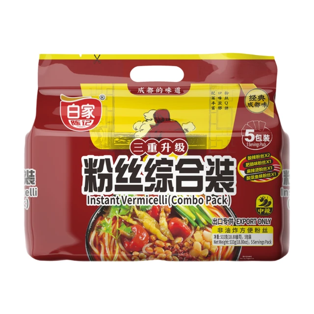 Baijia Vermicelles de patate douce - Assortiment (5 pièces) 533 g