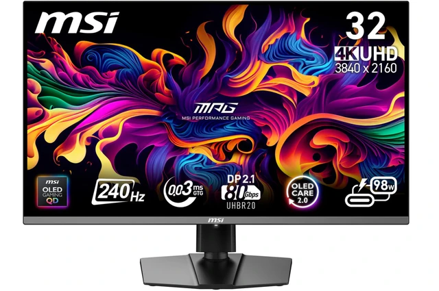 MSI MPG 322URX QD-OLED monitor 80 cm (31,5 inch) 3840 x 2160 pixels 4K Ultra HD Zwart