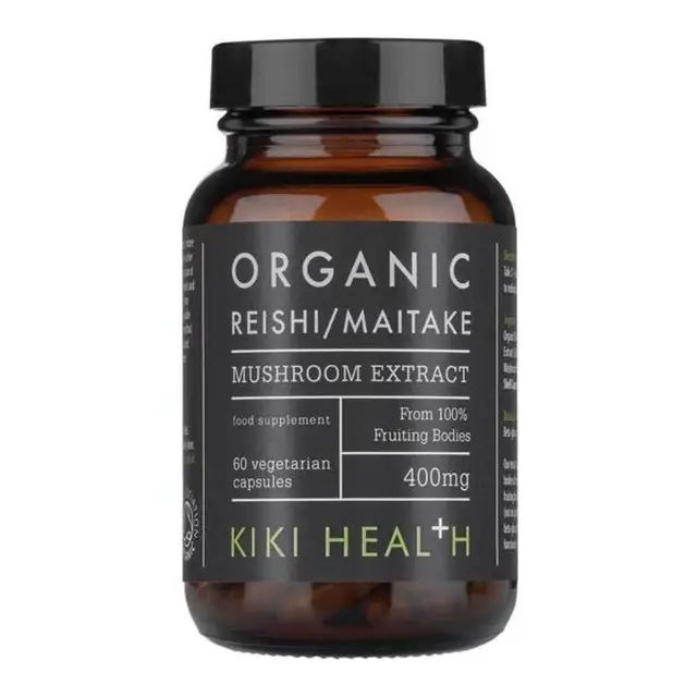 KIKI Health Reishi and Maitake Mushroom Extract Capsules Vegan - 60 Capsules