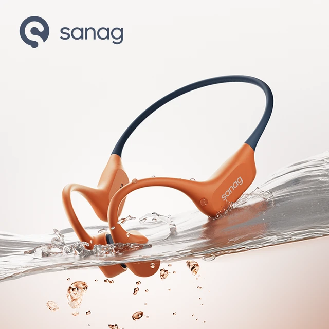 Sanag B77SProMax Manufacture Custom Wholesale Price Waterproof Bone Conduction Headphones bluetooth Wireless for Swimming S-B77SProMax.64G-CL-Headphones-Orange