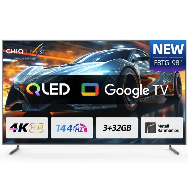 CHiQ U98F8TG – 98 Zoll – 4K QLED – 144 Hz – Google Smart TV – Gaming-TV