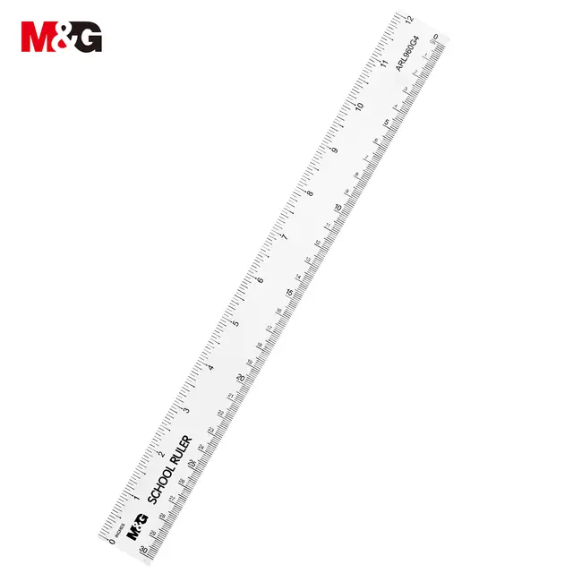 INPROB Lineal 1 Stück, transparentes Kunststoff-Lineal 30 cm, klares Schul-Lineal, Messlinie für Schüler und Büro, Zeichen- und Entwurfswerkzeug