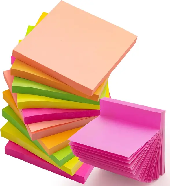 M&amp;G Haftnotizen 1 Stück, fluoreszierende 4-Farben-Post-It-Notizblätter, 400 Blatt, selbstklebende Memo-Pads, Botschaftsnotizen für Büro und Schule, Seitenmarkierer