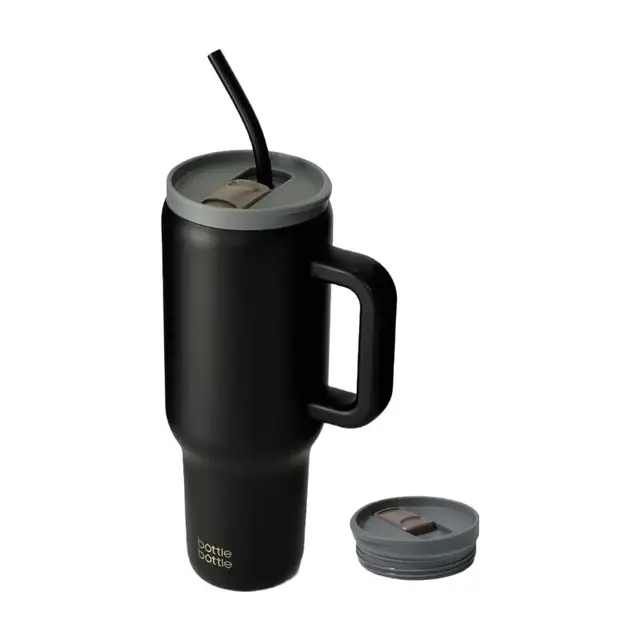 Bottle Bottle 40 oz Stainless Steel Vacuum Tumbler with Handle and Straw (Blue)