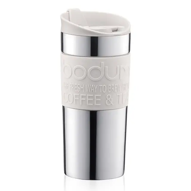 Bodum Vacuum Travel Mug 350ml - Silver & White