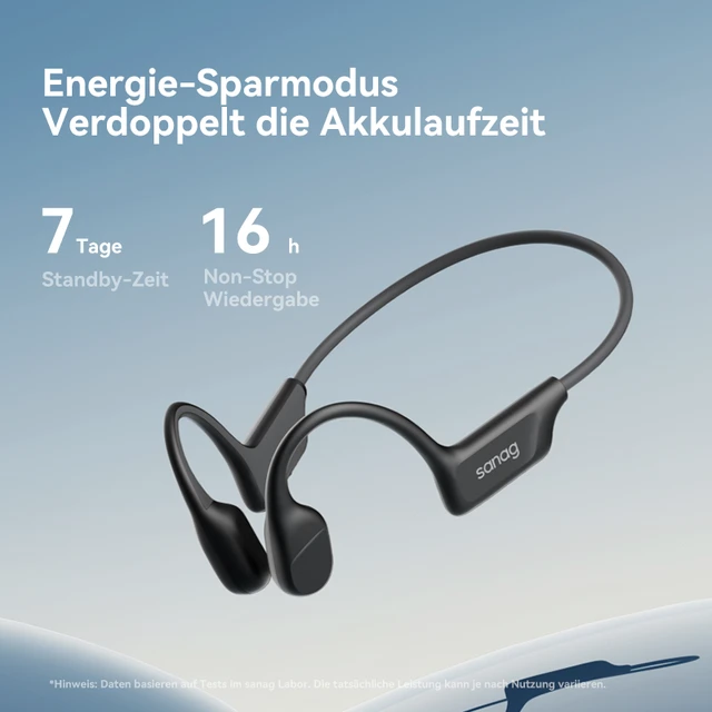 Sanag B22S Open-Ear Bone Conduction for Bluetooth Sports Vibrator Bass Dynamic Spatial Sound Dual Mic Wind Noise Resistance S-B22S-Headphones-Black