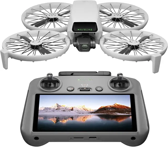 DJI Flip mit RC 2 Display‑Fernsteuerung, Follow‑Me‑Drohne mit 4K‑UHD‑Kamera für Erwachsene, unter 249 g, 3‑Achsen‑Gimbal‑Stabilisierung, 13 km Videoübertragung, Palm‑Start, 31 Min. Flugzeit